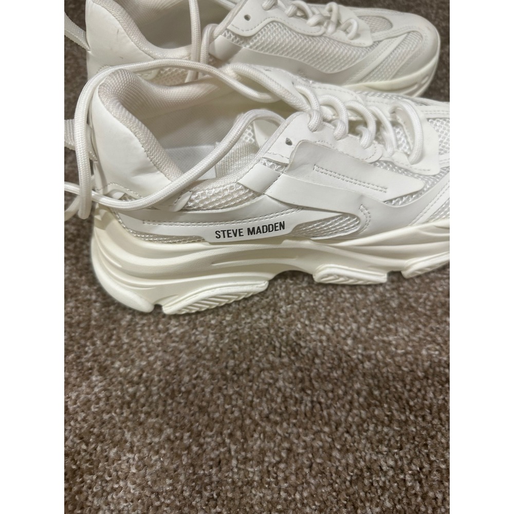 Steve Madden Sneakers Women 9 White Possession POSS03S1 Chunky Platform Dad Shoe - Picture 3 of 7